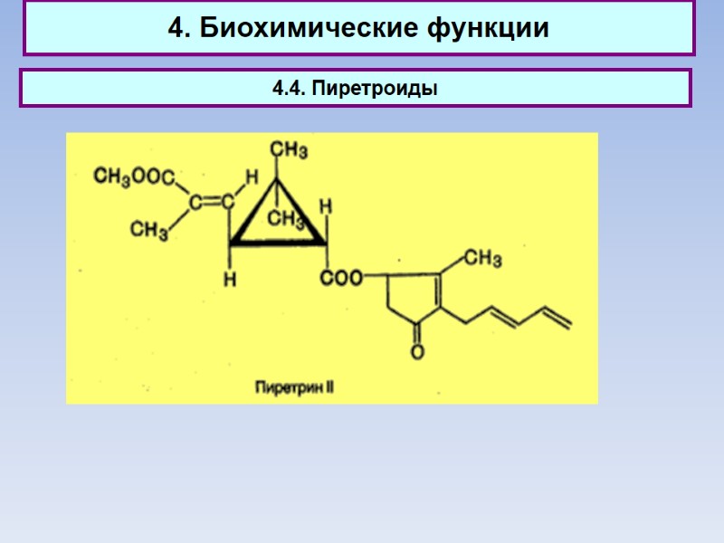 4. Биохимические функции 4.4. Пиретроиды